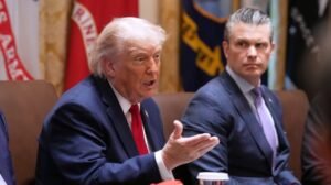Read more about the article Watch live: Trump convenes Cabinet meeting at Camp David