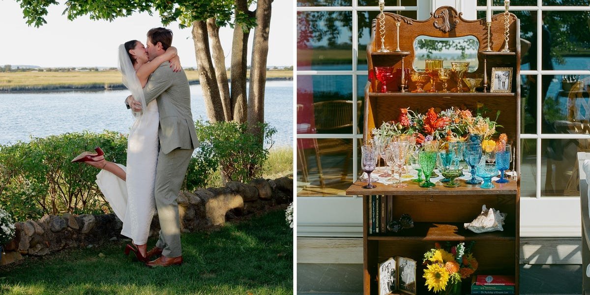 Read more about the article A couple spent $21,000 on a nontraditional Hamptons wedding. It had 33 guests, estate-sale decor, and no dance floor.