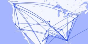 Read more about the article Mapped: How FIFA’s president criss-crossed North America on a private jet to watch over 40 World Cup games in 39 days