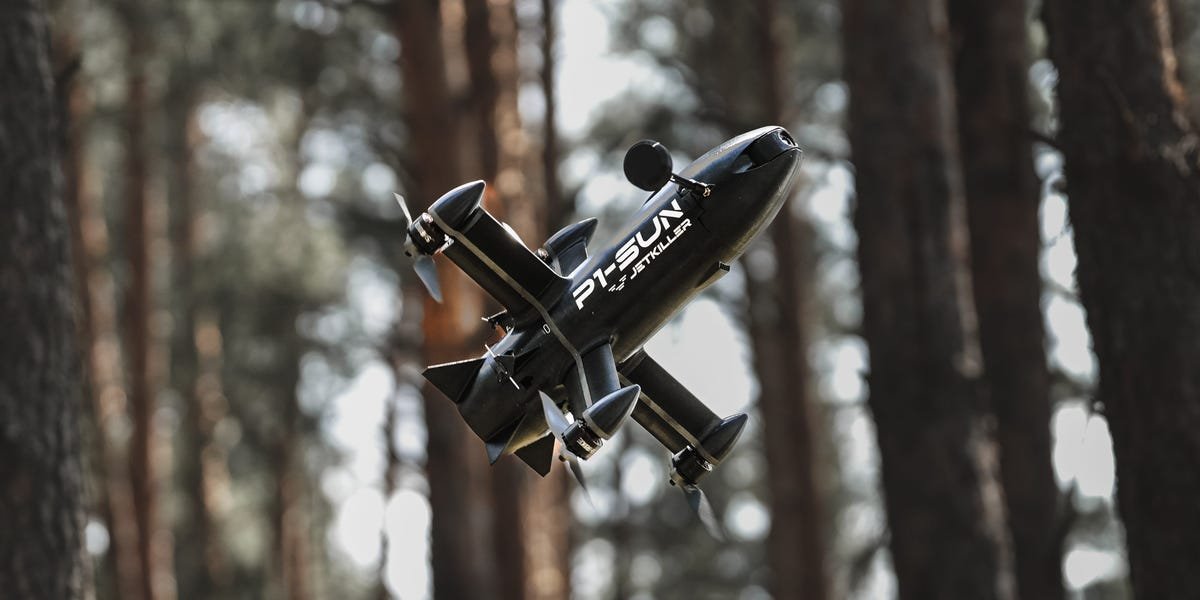 Read more about the article A Ukrainian arms maker says it’s got a new high-speed interceptor built to hunt Russia’s jet-powered Shaheds