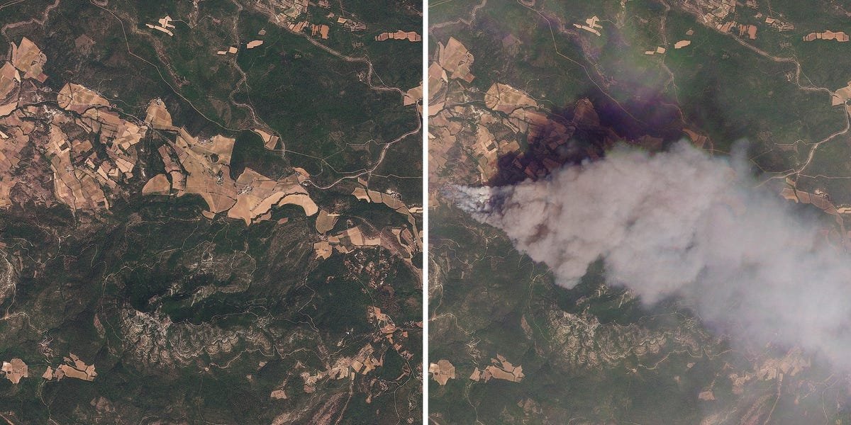 Read more about the article Before-and-after satellite images show the staggering toll of France’s worst wildfire season on record
