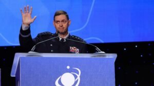 Read more about the article If space war erupts, ‘none of us will be able to avoid the war zone,’ warns outgoing Space Force chief in final public speech