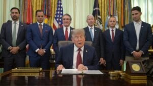Read more about the article Trump says ‘nobody got out ahead’ on Saudi nuclear deal despite Abraham Accords twist