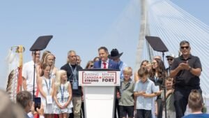 Read more about the article Canada opens Gordie Howe bridge without US; Trump says that’s ‘fine’