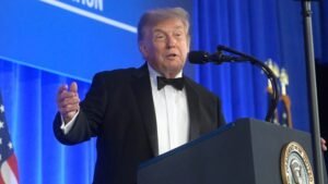 Read more about the article Trump takes shots at RFK Jr, Biden, CNN’s Collins in WHCA dinner speech